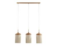 Light & Living Suspension Dania - Naturel/Crème - 90x22x32cm - 3L - Rectangle - Metal - Plafonnier suspendu - Lampes suspendues pour table à manger et salon - Éclairage