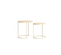 Light & Living Table d'appoint Sadar - Marron - Ø52x46cm + Ø50x40cm - Ronde - Métal - Petite table - Table basse - Table de chevet - Table de canapé - Convient pour le salon et la chambre à coucher