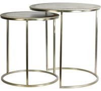 Light & Living Table d'appoint Set de 2 Talca or lumière - Ø40x45 cm + Ø50x52 cm