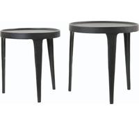 Light & Living Table d'appoint Set de 2 Tobias Noir - Ø37x41 cm + Ø43x46 cm