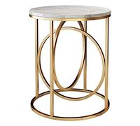 Light Luxury Coffee Table Side Table Marble Table Top Wrought Iron Frame Office Living Room Sofa Round Corner Table End Table
