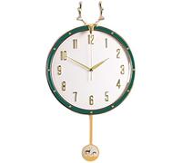 Light Luxury Deer Head Wall Clock Home Living Room Creative Atmosphere Wall Watch Clock Art Simple Fashion Wall Clock Red (White)