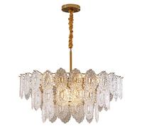 Light Luxurys Living Room Bedroom Retro Glass Dining Room Nordic Room Chandelier Lamps (Size : D40xH26cm) (D50xH26cm)