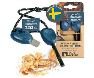 Light My Fire Allume Feu Survie - Pierre à Feu avec Tige de Ferrocérium - Fire Steel - Équipement de Bushcraft - Allume Feu au Magnésium 2-en-1 pour Feux de Camp 3000 Utilisations