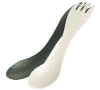 Light My Fire Spork Original - Fourchette Cuillère de Camping pour Enfants - Couvert de Camping 2-en-1 - Fourchette-Cuillère Réutilisable (2pack Little SageGreen/Cream)