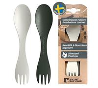Light My Fire Spork Original - Fourchette Cuillère de Camping pour Enfants - Couvert de Camping 2-en-1 - Fourchette-Cuillère Réutilisable (2pack Little SageGreen/Cream)