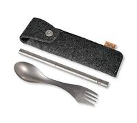 Light My Fire Titanium SPORK Couverts réutilisables en titane pour le voyage - Antirouille et passe au lave-vaisselle - Fabriqué en Suède - Pas de goût métallique 17 cm - Couverts de voyage pour le dos et la randonnée