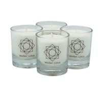Light Palm 4041678004217 Chakra Bougie-Lot de 4-Lotus Blanc-Hauteur : env. 6 cm