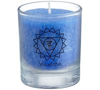 Light Palm 4041678004255 Chakra Bougie-Lot de 4-visuddha Chakra-Hauteur : env. 6 cm-Bleu Ciel