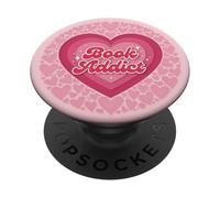 Light Pink Book Addict Cute Bookish Bookworm Reading Heart PopSockets PopGrip Adhésif