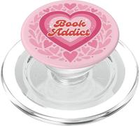 Light Pink Book Addict Cute Bookish Bookworm Reading Heart PopSockets PopGrip pour MagSafe