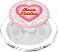 Light Pink Book Addict Cute Bookish Bookworm Reading Heart PopSockets PopGrip pour MagSafe