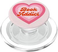 Light Pink Book Addict Cute Bookish Bookworm Reading Heart PopSockets PopGrip pour MagSafe