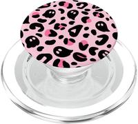Light Pink Leopard Print Hot Pink Cheetah Halloween Ghost PopSockets PopGrip pour MagSafe