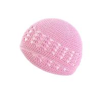 (light pink)Simple Color Handmade Crochet Cap For Women Men Winter Keep Warm Knitting Hats Zekai