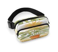 Light Plants Sac banane avec sangle réglable pour sports de plein air randonnée Blanc 20 x 13 cm