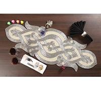 Light & Pro Glitz Chemin de Table à Perles Style Ferme, Motif Arche - 31 x 91 cm - Argent Ivoire