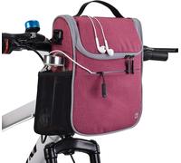 Light Rose - Sacoche Pour Guidon De Vélo Avec Housse De Pluie Et Bretelles Pour L'avant Du Vélo, Étanche Pour La Conduite.