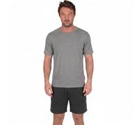 Light & Shade Ensemble Loungewear Homme Coton - Pyjama avec T Shirt et Short, Vêtement Nuit Léger Respirant avec Cordon, Tenue Maison Été (Gris, M)