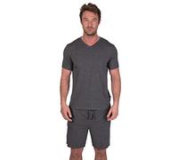 Light & Shade Ensemble Pyjama léger et ombré pour Homme avec col en V et Bas Court - Gris - XL