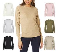 Light & Shade Haut à col Rond pour Femme Pull en Tricot Super Doux, Camel, S