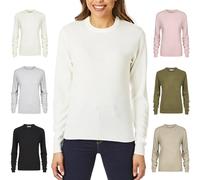 Light & Shade Haut à col Rond pour Femme Pull en Tricot Super Doux, Ivoire, S