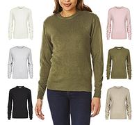 Light & Shade Haut à col Rond pour Femme Pull en Tricot Super Doux, Kaki, S