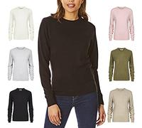 Light & Shade Haut à col Rond pour Femme Pull en Tricot Super Doux, Noir, S