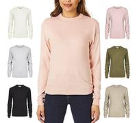 Light & Shade Haut à col Rond pour Femme Pull en Tricot Super Doux, Rose, L