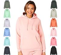 Light & Shade Sweat à Capuche Femme Fleece - Hoodie Pullover avec Poche et Cordon, Sweatshirt Confortable pour Gym Sport Loungewear et Usage Quotidien (Rose, XS)