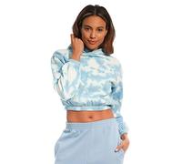 Light & Shade Sweat-Shirt Court à Capuche pour Femme, Bleu Pastel, S