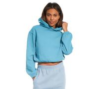 Light & Shade Sweat-Shirt Court à Capuche pour Femme, Bleu Sarcelle, L