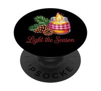Light The Season Bougie en Pot Pin PopSockets PopGrip Adhésif