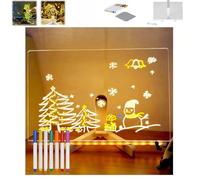 Light Up Acrylic Message Board, Light Note Board With Colors 7 Pen, Light Acrylic Message Board With Adjustable Stand, With Colors Light Up Dry Erase Board, For Office School Home (30x20)