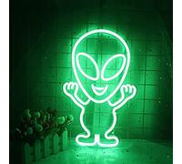 Light Up Alien Neon Sign, Décoration murale Neon Lights, LED Neon Signs Night Light Alien Neon Lights for Kids Bedroom USB Operated (vert)