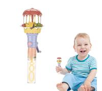 Light Up Bubble Wand - Hand-Cranked Kids Toy, Summer Outdoor Bubble Blower | Fun Interactive Bubbles Stick Toy for Birthday Easter Christmas Festival Lawn Park Pool Beach