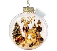 Light Up Christmas Ball | LED Ornament with Reindeer, Nutcracker & Angel | Christmas Scene Clear Ball for Holiday Wreath Fireplace Windowsill Parties Family Gatherings