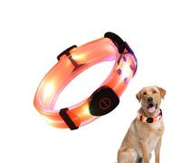 Light Up Dog Collar - Safety Visibility for Night Walking | Silicone Tube with USB Recharge System, Adjustable Glowing Necklace, Flashing Pet Light for Outdoor Evening Training Travel