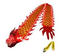 Light Up Dragon LED Dragon Dance Flow Toy for Adults & Children,Luminous Dance Ribbon with 10 Bright Modes,Perfect for Night Performance,Yoga & Exercise Streamer (Red, 8m)