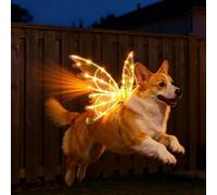 Light Up Fairy Wings for Dogs | Ailes Lumineuses pour Animaux De Compagnie avec Lumières LED | Papillon Illumine Les Accessoires Photo | Chiot Cosplay De Noël pour Chien De Taille Moyenne