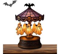 Light Up Ghost Carrousel, 7.48x4.33x7.48 Pouces, Lampe effrayante d'halloween pour Effet Effrayant Flottant, décoration de Table intérieure avec éclairage LED, pour Le Salon de la Cuisine.