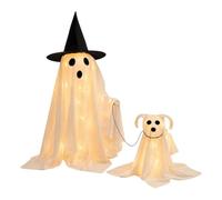 Light Up Ghost Dog 80cm Spooky Halloween Yard Decor Figurine
