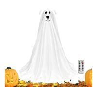 Light Up Ghost Halloween Decor | 3D Cute Ghost Dog Props with Remote |