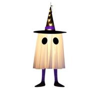 Light-Up Ghost Ornament, Halloween Tree Pendant, Witch Hat Hanging Decor | Illuminated Spooky Figure for Trees, Doors, , Walls and Party Spaces, Festive Halloween Accent for Home and Event
