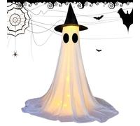 Light Up Ghost, Ornement De Vacances en Plein Air - Décoration De Cour d'halloween Éclat De Boucle Caché Et Un Assemblage sans Outil, Cette Décoration Fantôme Offre Un