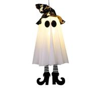 Light Up Ghosts Halloween Decor | Battery Powered LED Gothic Lamp | Lighted Tree Decoration For Haunted House Yard Garden Tree Window Wall