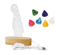 Light Up Guitar Pick Holder Electric Guitar Headstock Shaped Pick Holder for Picks Storage and Display