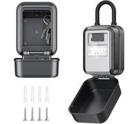 Light Up Key Lock Box - Waterproof Wall Mount Portable 4-Digit Combination Key Safe Storage for Outdoor/Home/Emergency