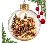 Light-Up Mini Holiday Scene - Clear Lighted Christmas Diorama Ornament