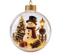 Light-Up Mini Holiday Scene - Clear Lighted Christmas Diorama Ornament
